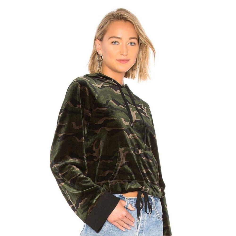 PAM & GELA Velvet Camo Hooded Sweatshirt - Picture 5 of 9